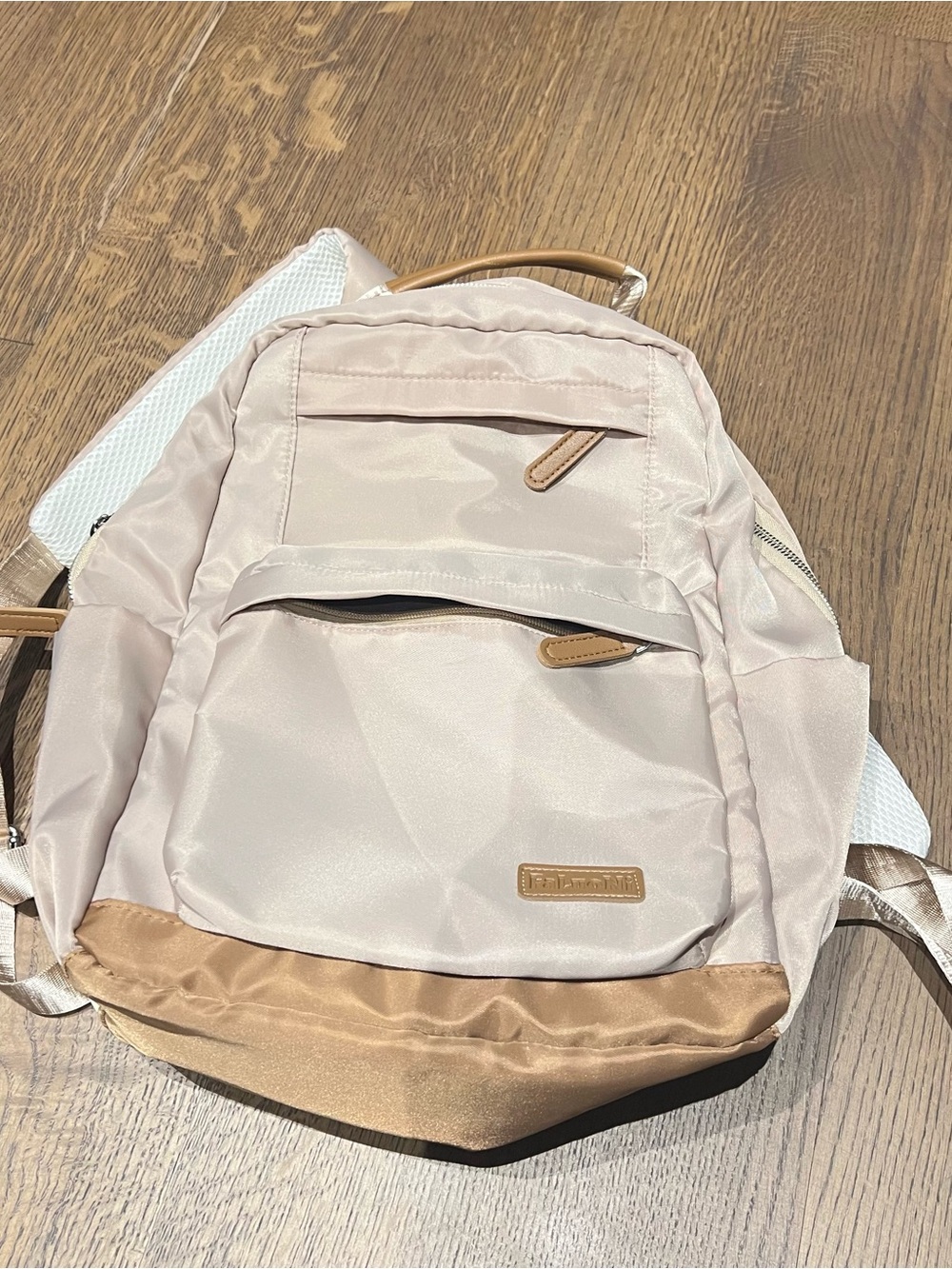 Light Pink Men’s Backpack with Tan Trim